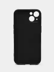 Черный силиконовый чехол на iPhone 13, 13 Pro, 13 Pro Max, со стеклянной панелью