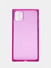 Фиолетовый чехол для Apple iPhone 11 силиконовый КАРТОФАН прозрачный прямоугольный с защитой камер