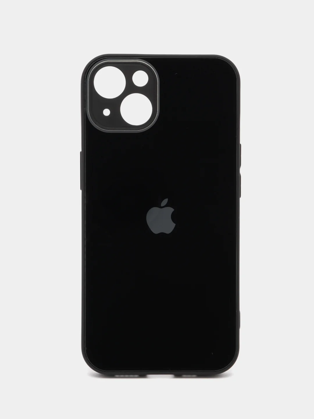 Черный силиконовый чехол на iPhone 13, 13 Pro, 13 Pro Max, со стеклянной панелью
