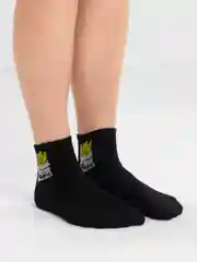 Тёмно-розовый белые носки с мультяшным рисунком