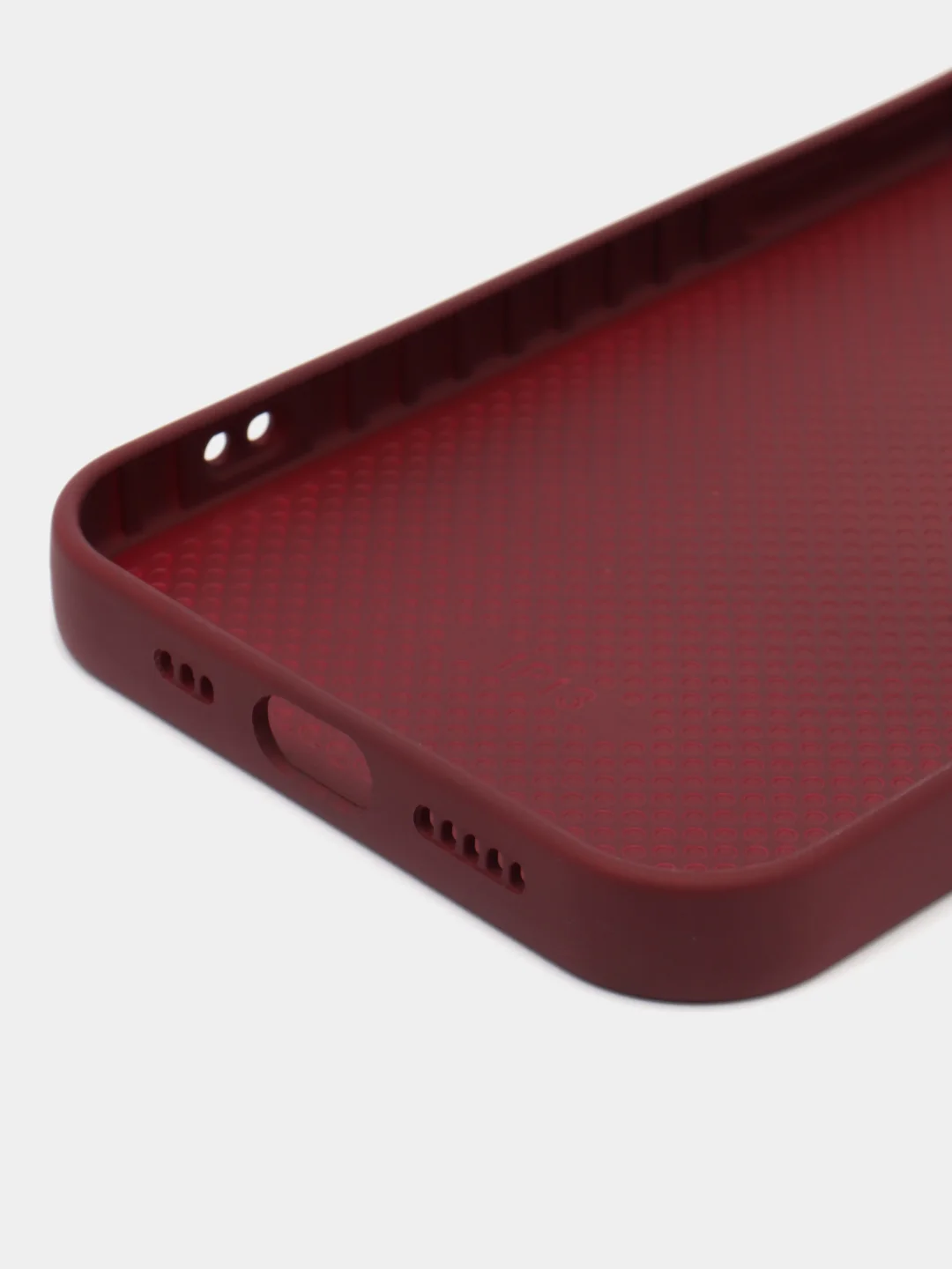 Тёмно-бордовый силиконовый чехол на iPhone 13, 13 Pro, 13 Pro Max, со стеклянной панелью