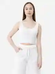 Белый топ вязаный, женский, базовый