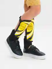 Желтый щитки футбольные, юниорские, с голеностопом
