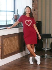 Туника женская Klery в сердце КТ1396П12, бордовый, KLERY