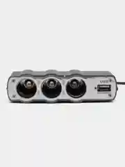 Разветвитель прикуривателя на 3 гнезда с USB разъемом