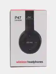 Черный стерео-наушники беспроводные P47, Bluetooth