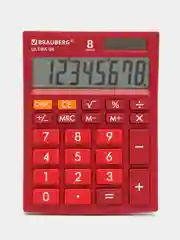 Калькулятор настольный BRAUBERG ULTRA-08-WR, компактный, бордовый, 154 x 115 миллиметров