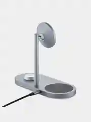 Серебряный беспроводное зарядное устройство uBear Stage Pro, док-станция 3-в-1, MagSafe, 30 Вт