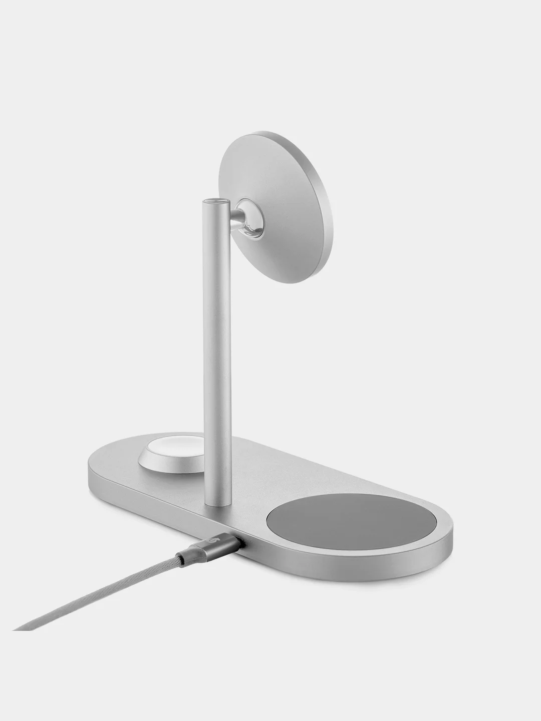 Серебряный беспроводное зарядное устройство uBear Stage Pro, док-станция 3-в-1, MagSafe, 30 Вт