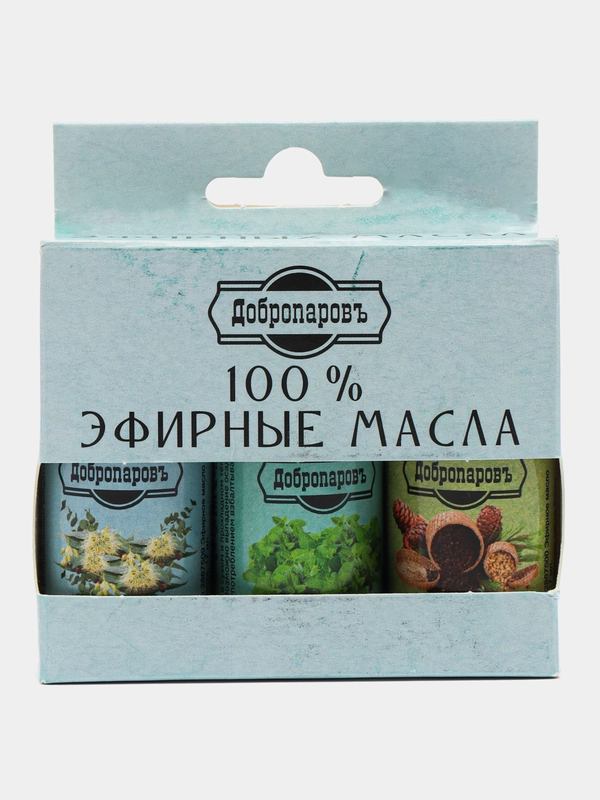 Набор эфирных масел, эвкалипт, мята, кедр, "Добропаровъ", микс, 3 шт по 17 мл