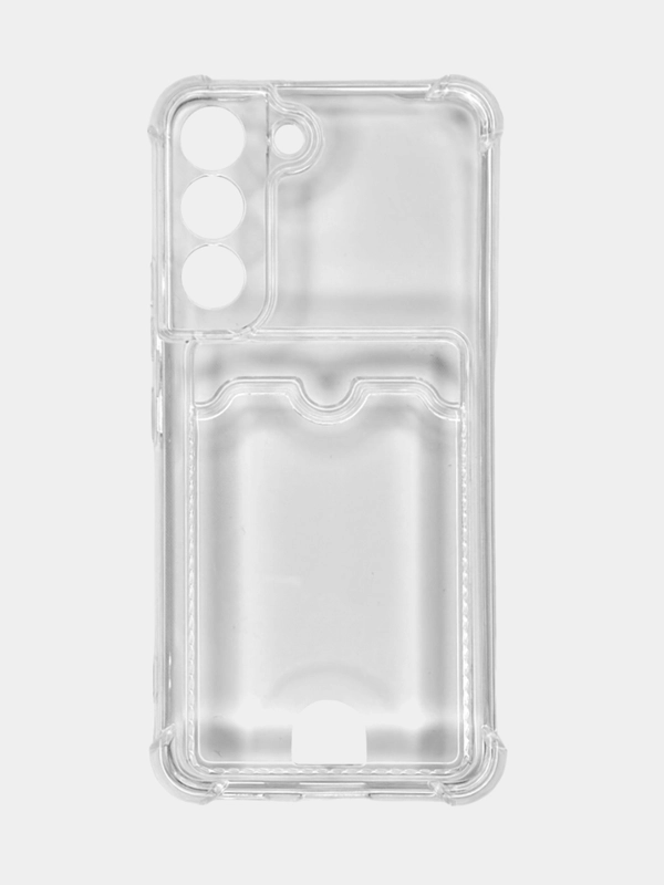 Чехол для Samsung Galaxy S22, Самсунг Галаски С22 прозрачный, с карманом для карты