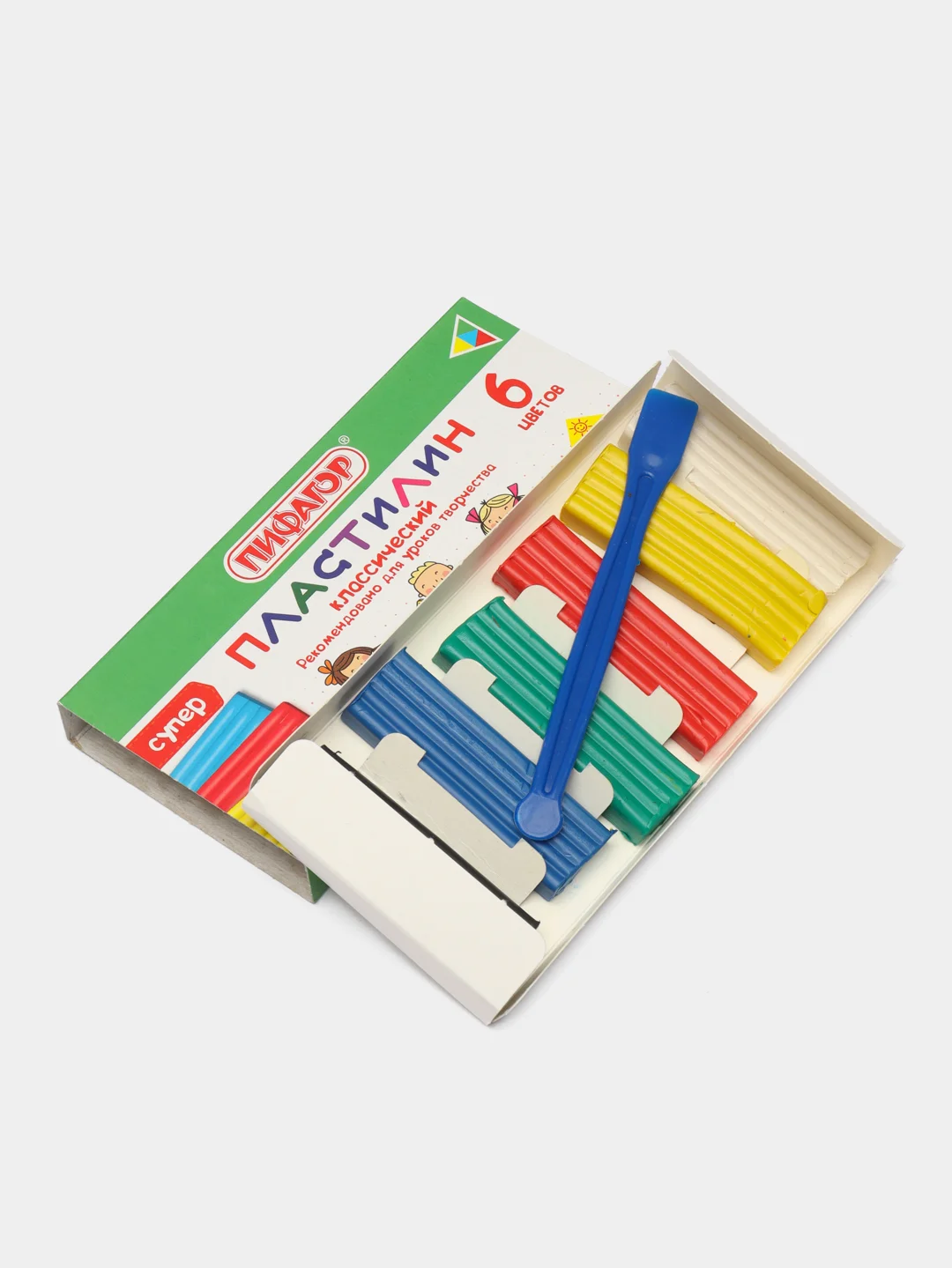 Пластилин классический Пифагор "Эники-Беники супер", 6 цветов, 120 г, стек