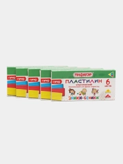 Пластилин классический Пифагор "Эники-Беники супер", 6 цветов, 120 г, стек