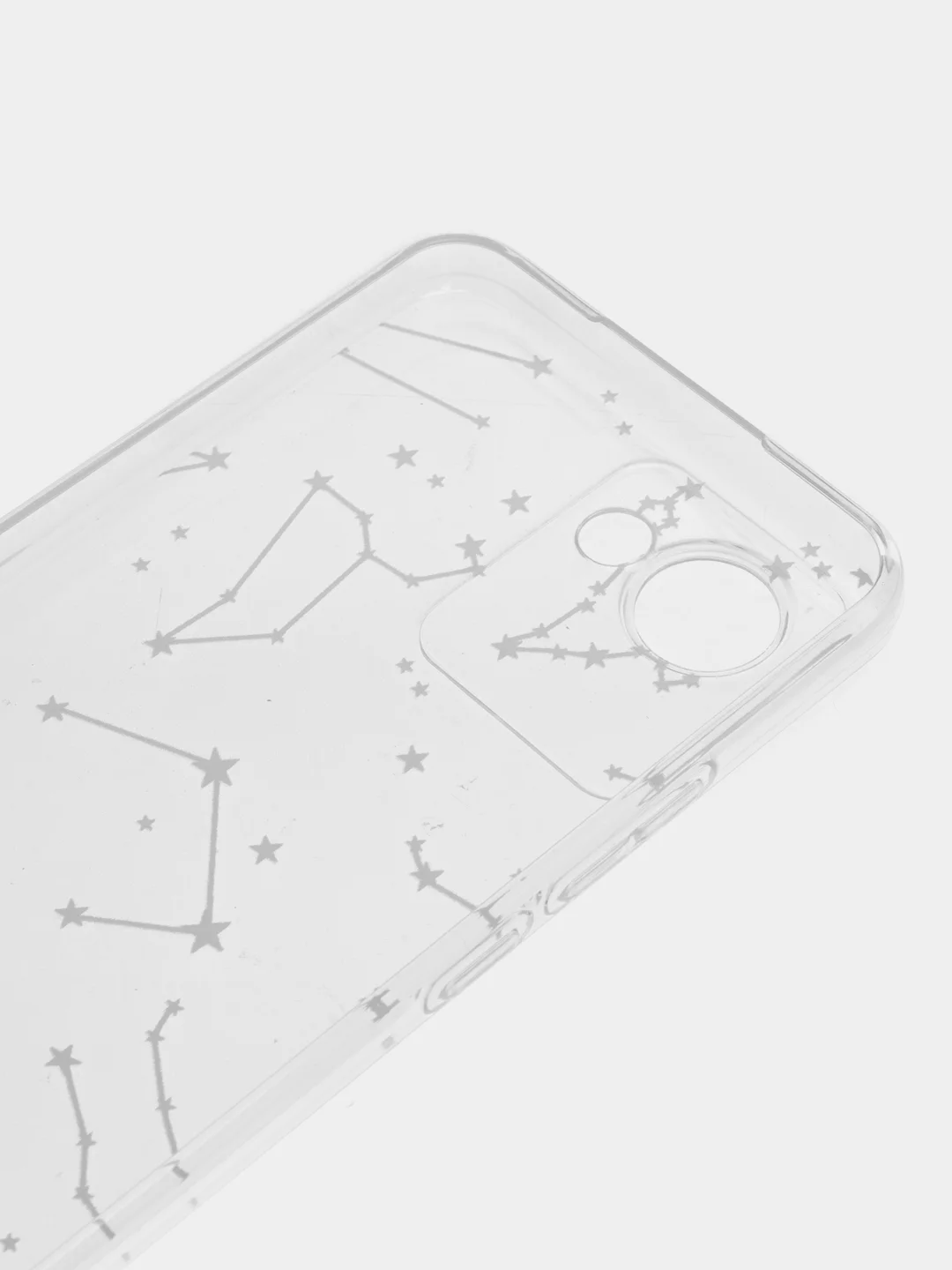 Прозрачный силиконовый чехол на Realme C30 / Реалми С30 прозрачный, с рисунком, защита камеры