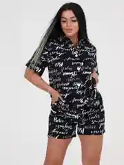Костюм женский Хоум Стайл: шорты, рубашка oversize, 2112КШ