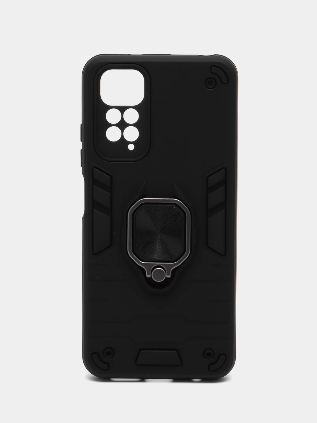 Угольный чехол противоударный Xiaomi Redmi Note 11 4G, Note 11S, Нот 11С с металлической подставкой