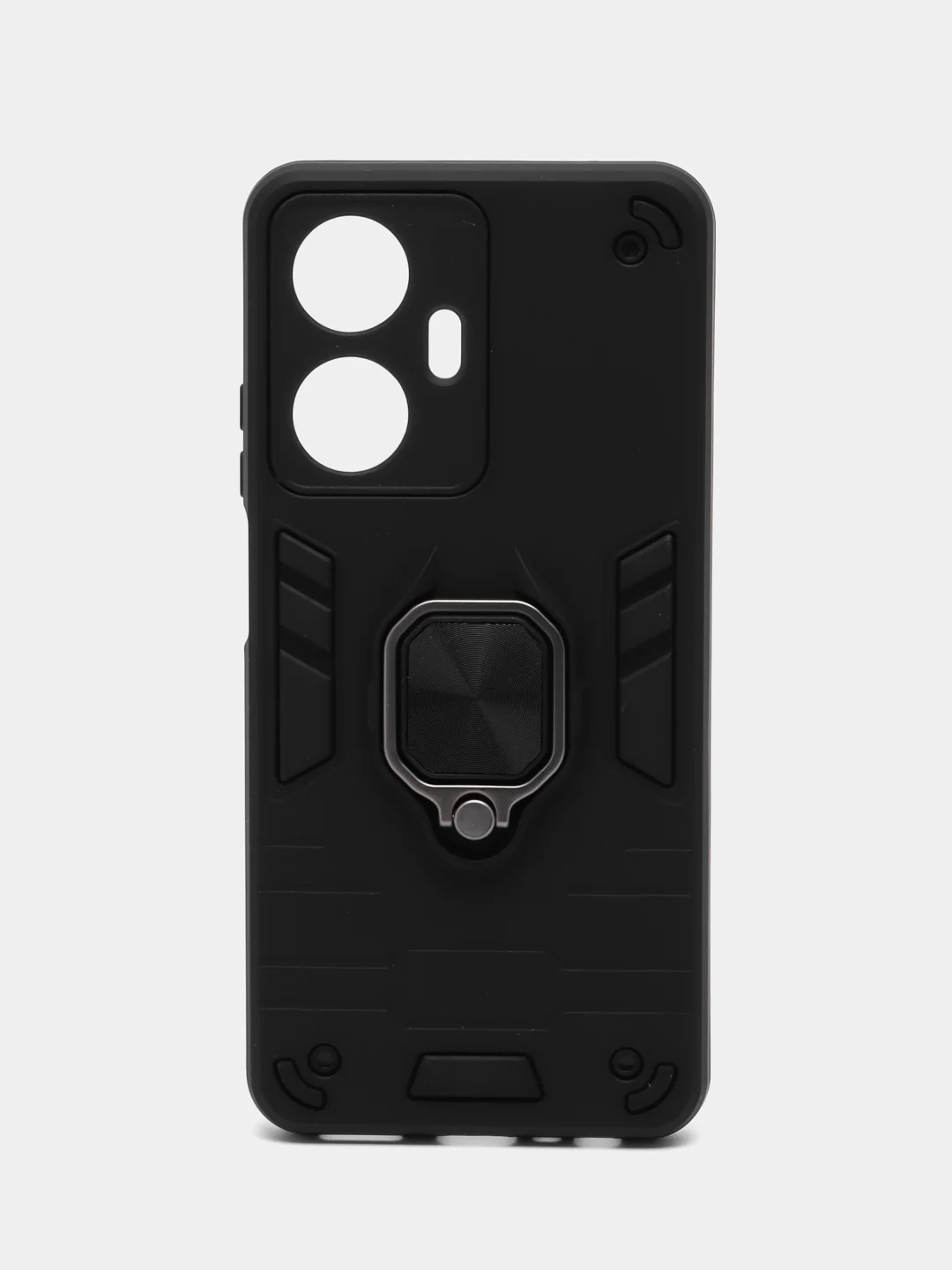 Черный чехол для Realme C55 / Реалми С55 с металлической подставкой