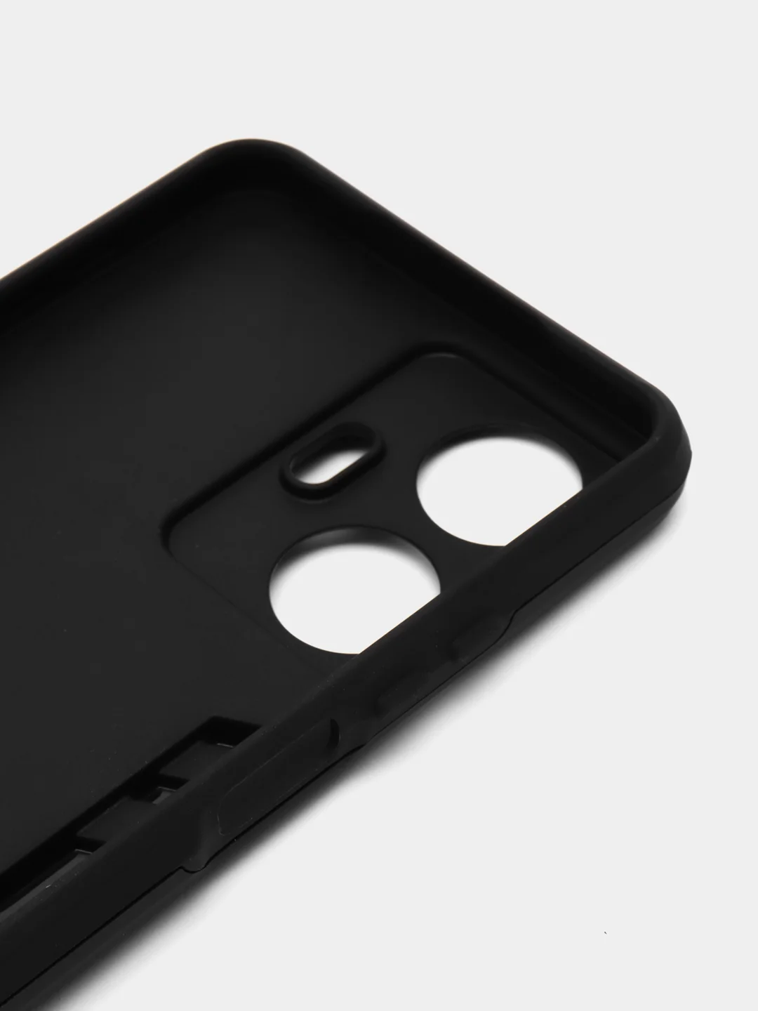 Черный чехол для Realme C55 / Реалми С55 с металлической подставкой