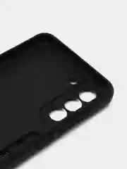 Черный чехол для Samsung Galaxy S21 FE, Самсунг Галакси С21 ФЕ с металлической подставкой