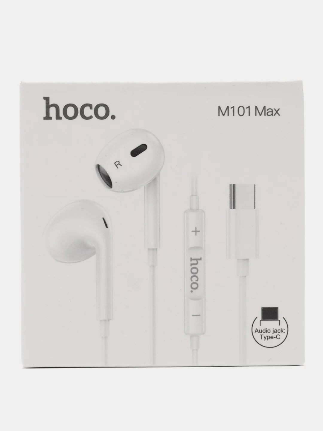Белый проводные наушники вкладыши Type-C 1.2 м hoco M101 Max Crysstal grace