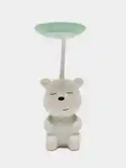Зеленый настольный LED-светильник с карандашницей, с точилкой