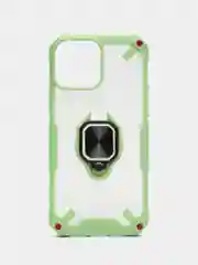 Лайм чехол iPhone 13 Pro Max пластиковый полупрозрачный с металлическим кольцом