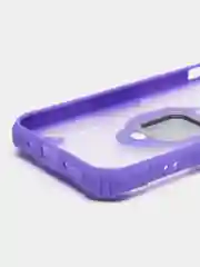 Фиолетовый чехол для iPhone 13 Pro пластиковый полупрозрачный с металлическим кольцом