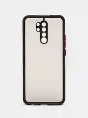 Темно-синий xiaomi Redmi 9, Сяоми Редми 9, чехол матовый силиконовый с цветными кнопками