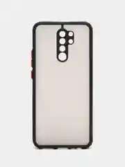 Темно-синий xiaomi Redmi 9, Сяоми Редми 9, чехол матовый силиконовый с цветными кнопками