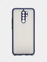 Темно-синий xiaomi Redmi 9, Сяоми Редми 9, чехол матовый силиконовый с цветными кнопками