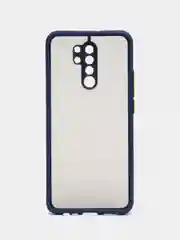 Темно-синий xiaomi Redmi 9, Сяоми Редми 9, чехол матовый силиконовый с цветными кнопками