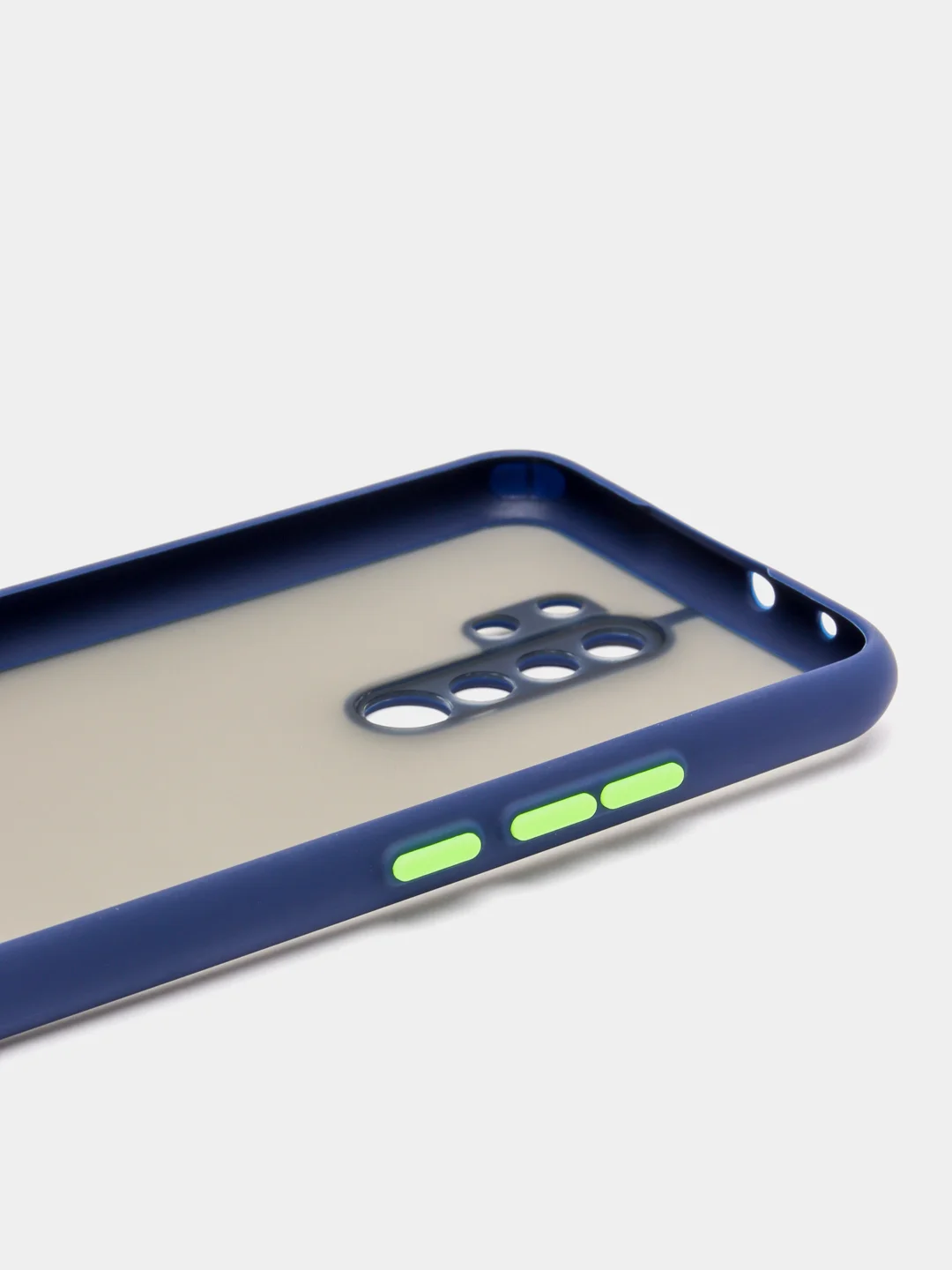Темно-синий xiaomi Redmi 9, Сяоми Редми 9, чехол матовый силиконовый с цветными кнопками