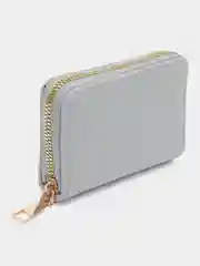 Серый меланж кошелек для карт, купюр, на молнии