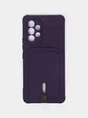 Пурпурный чехол Samsung Galaxy A53, Самсунг Галакси А53 силиконовый, с карманом для карты