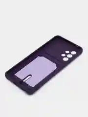Пурпурный чехол Samsung Galaxy A53, Самсунг Галакси А53 силиконовый, с карманом для карты