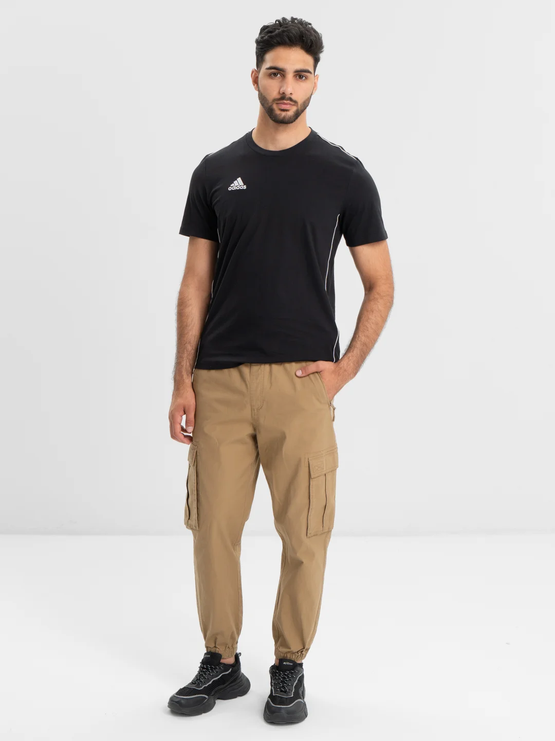 Черный футболка Core 18 Tee, мужская, из хлопка, черная