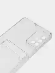 Прозрачный чехол Samsung Galaxy A71 (Самсунг Галакси А71) прозрачный силиконовый с карманом для карты