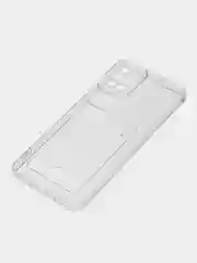 Прозрачный чехол Samsung Galaxy A71 (Самсунг Галакси А71) прозрачный силиконовый с карманом для карты