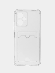 Чехол Xiaomi Redmi Note 12 5G, Редми Нот 12 5G силиконовый прозрачный с карманом для карты