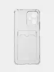 Марсала чехол Xiaomi Redmi Note 12 5G, Редми Нот 12 5G силиконовый прозрачный с карманом для карты