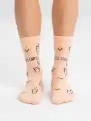 Бежевый меланж носки с принтом Funny, унисекс
