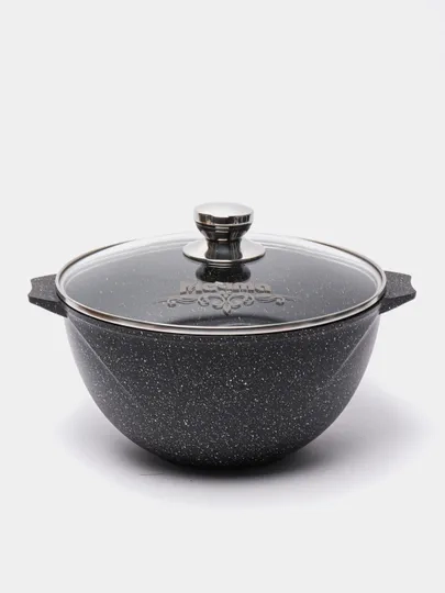Казан для плова 4-10л Мечта, инновационное антипригарное покрытие Granit black, с крышкой