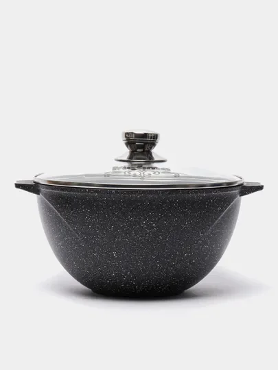 Казан для плова 4-10л Мечта, инновационное антипригарное покрытие Granit black, с крышкой
