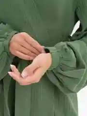 Зеленый женский халат из муслина