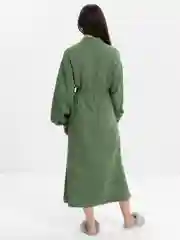 Зеленый женский халат из муслина