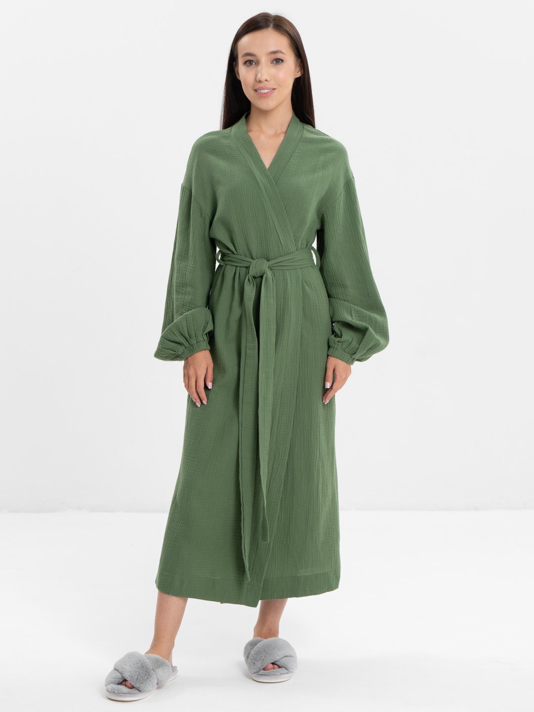 Женский халат из муслина купить по цене 2500 ₽ в интернет-магазине  KazanExpress