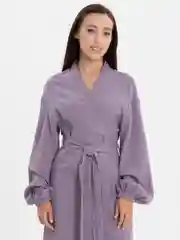 Лавандовый женский халат из муслина