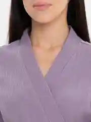 Лавандовый женский халат из муслина