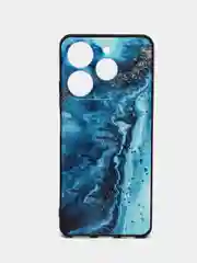 Тёмно-бирюзовый силиконовый чехол для Tecno Spark 10 Pro (Техно Спарк 10 Про), с принтом, с рисунком