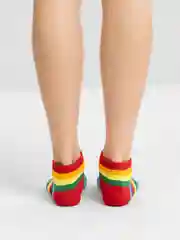 Красный короткие цветные носки